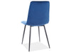 Scaun tapitat cu stofa si picioare metalice, Irinane Velvet Bleumarin / Negru, l46xA53xH84 cm (1)