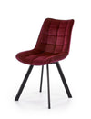 Scaun tapitat cu stofa si picioare metalice, Kai-332 Velvet Bordeaux / Negru, l46xA61xH84 cm (2)