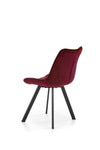 Scaun tapitat cu stofa si picioare metalice, Kai-332 Velvet Bordeaux / Negru, l46xA61xH84 cm (3)