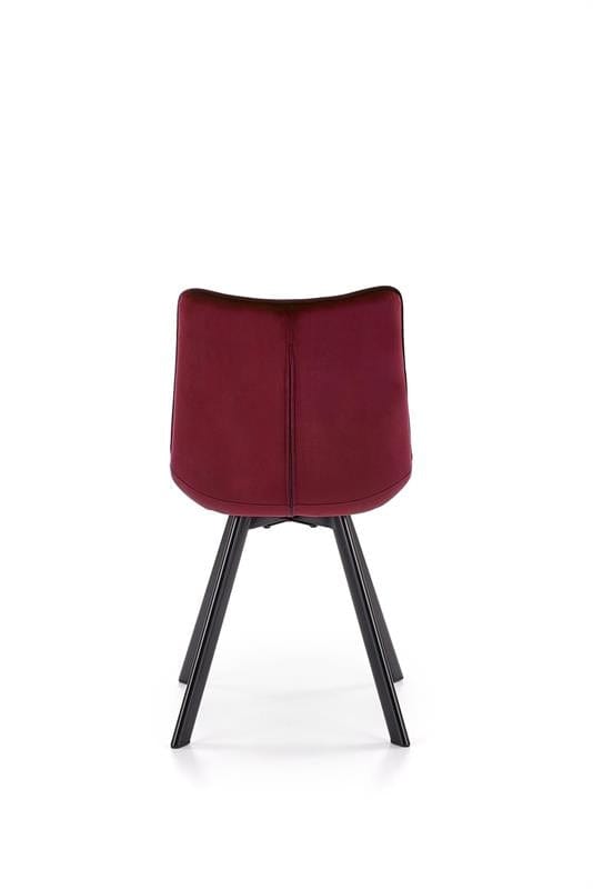 Scaun tapitat cu stofa si picioare metalice, Kai-332 Velvet Bordeaux / Negru, l46xA61xH84 cm (5)