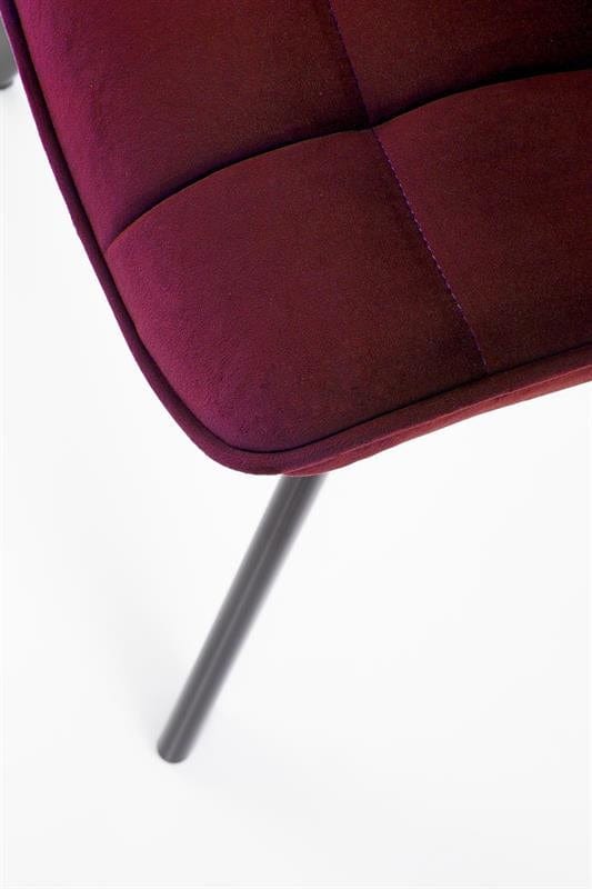 Scaun tapitat cu stofa si picioare metalice, Kai-332 Velvet Bordeaux / Negru, l46xA61xH84 cm (9)