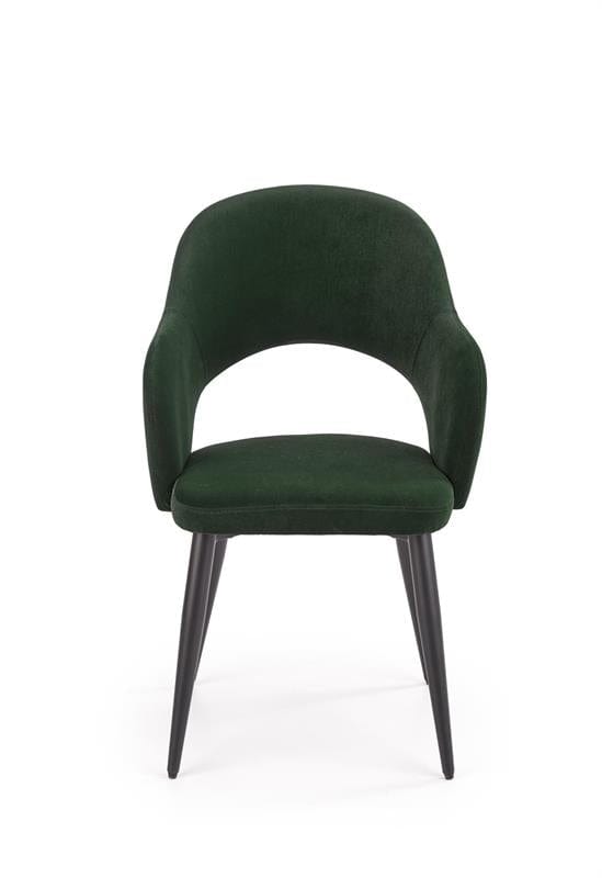 Halmar Scaun tapitat cu stofa si picioare metalice, Kai-364 Velvet Verde inchis / Negru, l55xA55xH88 cm