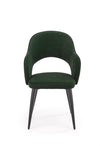 Halmar Scaun tapitat cu stofa si picioare metalice, Kai-364 Velvet Verde inchis / Negru, l55xA55xH88 cm