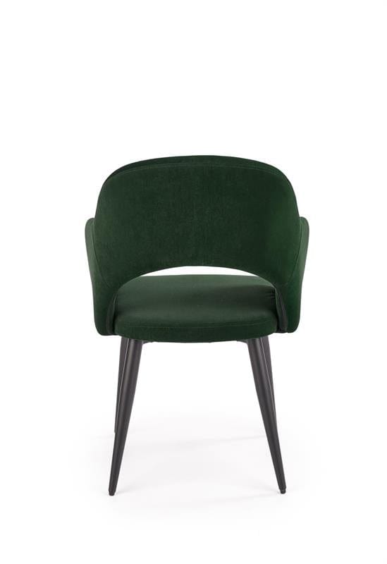 Halmar Scaun tapitat cu stofa si picioare metalice, Kai-364 Velvet Verde inchis / Negru, l55xA55xH88 cm