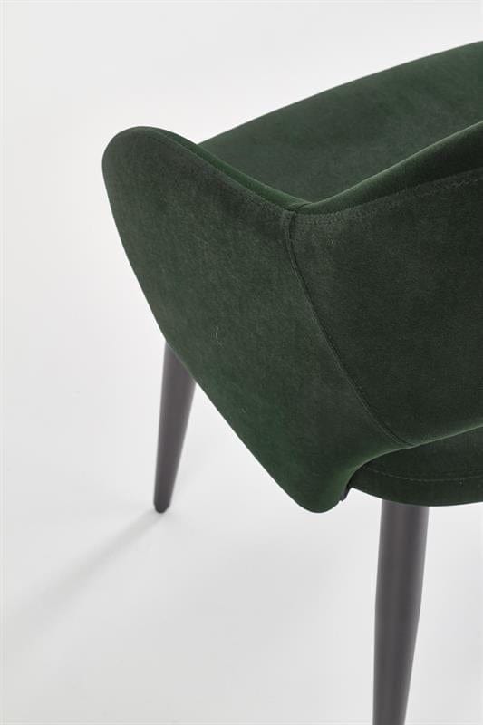 Halmar Scaun tapitat cu stofa si picioare metalice, Kai-364 Velvet Verde inchis / Negru, l55xA55xH88 cm