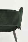 Scaun tapitat cu stofa si picioare metalice, Kai-364 Velvet Verde inchis / Negru, l55xA55xH88 cm (9)