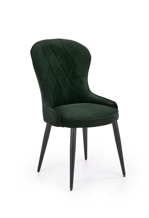 Halmar Scaun tapitat cu stofa si picioare metalice Kai-366 Velvet Verde inchis / Negru, l52xA58xH92 cm