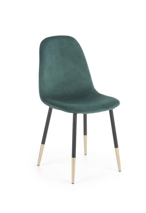 Halmar Scaun tapitat cu stofa si picioare metalice, Kai-379 Velvet Verde Inchis / Negru / Auriu, l45xA48xH88 cm