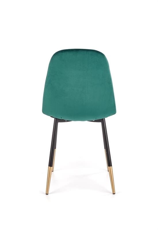 Scaun tapitat cu stofa si picioare metalice, Kai-379 Velvet Verde Inchis / Negru / Auriu, l45xA48xH88 cm (3)