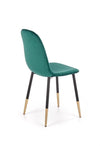 Scaun tapitat cu stofa si picioare metalice, Kai-379 Velvet Verde Inchis / Negru / Auriu, l45xA48xH88 cm (5)