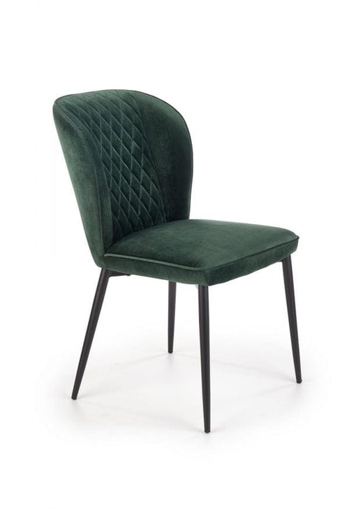 Halmar Scaun tapitat cu stofa si picioare metalice Kai-399 Velvet Verde inchis / Negru, l50xA60xH84 cm