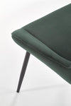 Scaun tapitat cu stofa si picioare metalice, Kai-404 Velvet Verde Inchis / Negru, l52xA58xH88 cm (10)