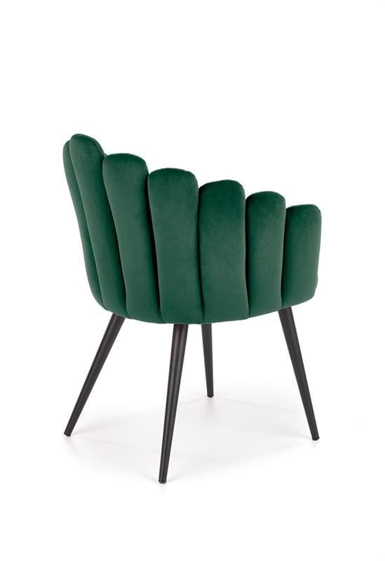 Halmar Scaun tapitat cu stofa si picioare metalice, Kai-410 Velvet Verde Inchis / Negru, l62xA62xH85 cm