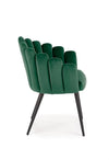 Halmar Scaun tapitat cu stofa si picioare metalice, Kai-410 Velvet Verde Inchis / Negru, l62xA62xH85 cm