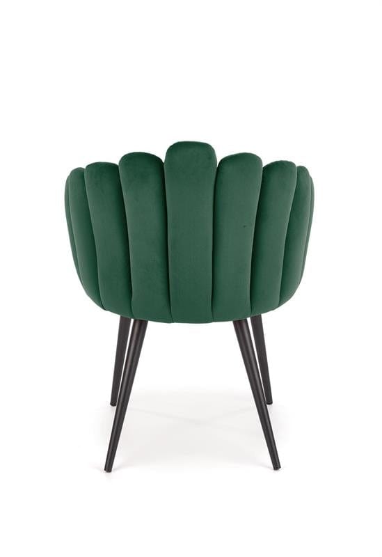 Halmar Scaun tapitat cu stofa si picioare metalice, Kai-410 Velvet Verde Inchis / Negru, l62xA62xH85 cm