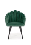 Halmar Scaun tapitat cu stofa si picioare metalice, Kai-410 Velvet Verde Inchis / Negru, l62xA62xH85 cm