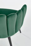 Halmar Scaun tapitat cu stofa si picioare metalice, Kai-410 Velvet Verde Inchis / Negru, l62xA62xH85 cm