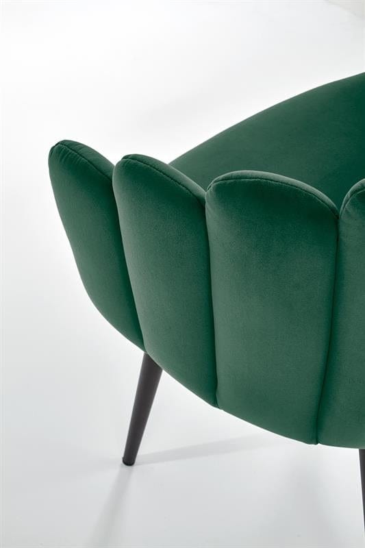 Halmar Scaun tapitat cu stofa si picioare metalice, Kai-410 Velvet Verde Inchis / Negru, l62xA62xH85 cm