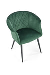 Scaun tapitat cu stofa si picioare metalice, Kai-421 Velvet Verde Inchis / Negru, l62xA53xH78 cm (5)