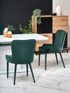 Scaun tapitat cu stofa si picioare metalice, Kai-425 Velvet Verde Inchis, l55xA57xH86 cm (2)