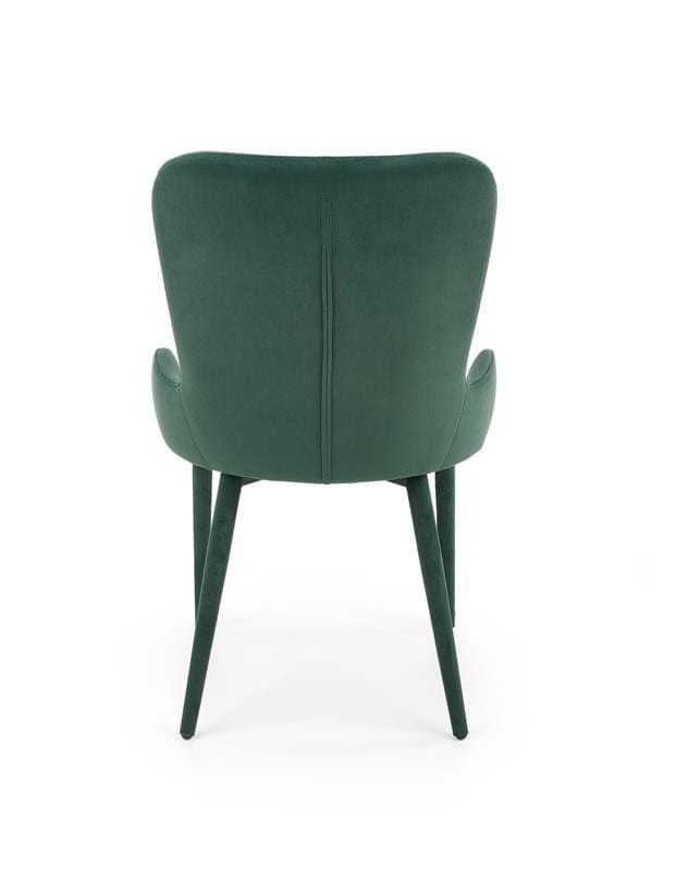 Scaun tapitat cu stofa si picioare metalice, Kai-425 Velvet Verde Inchis, l55xA57xH86 cm (7)