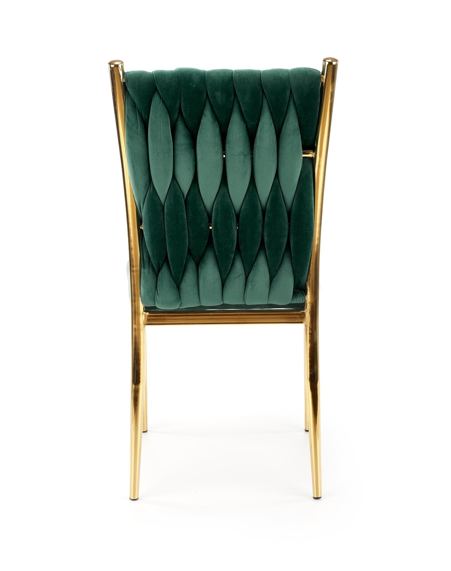 Scaun tapitat cu stofa si picioare metalice Kai-436 Velvet Verde Inchis / Auriu, l48xA55xH94 cm (6)