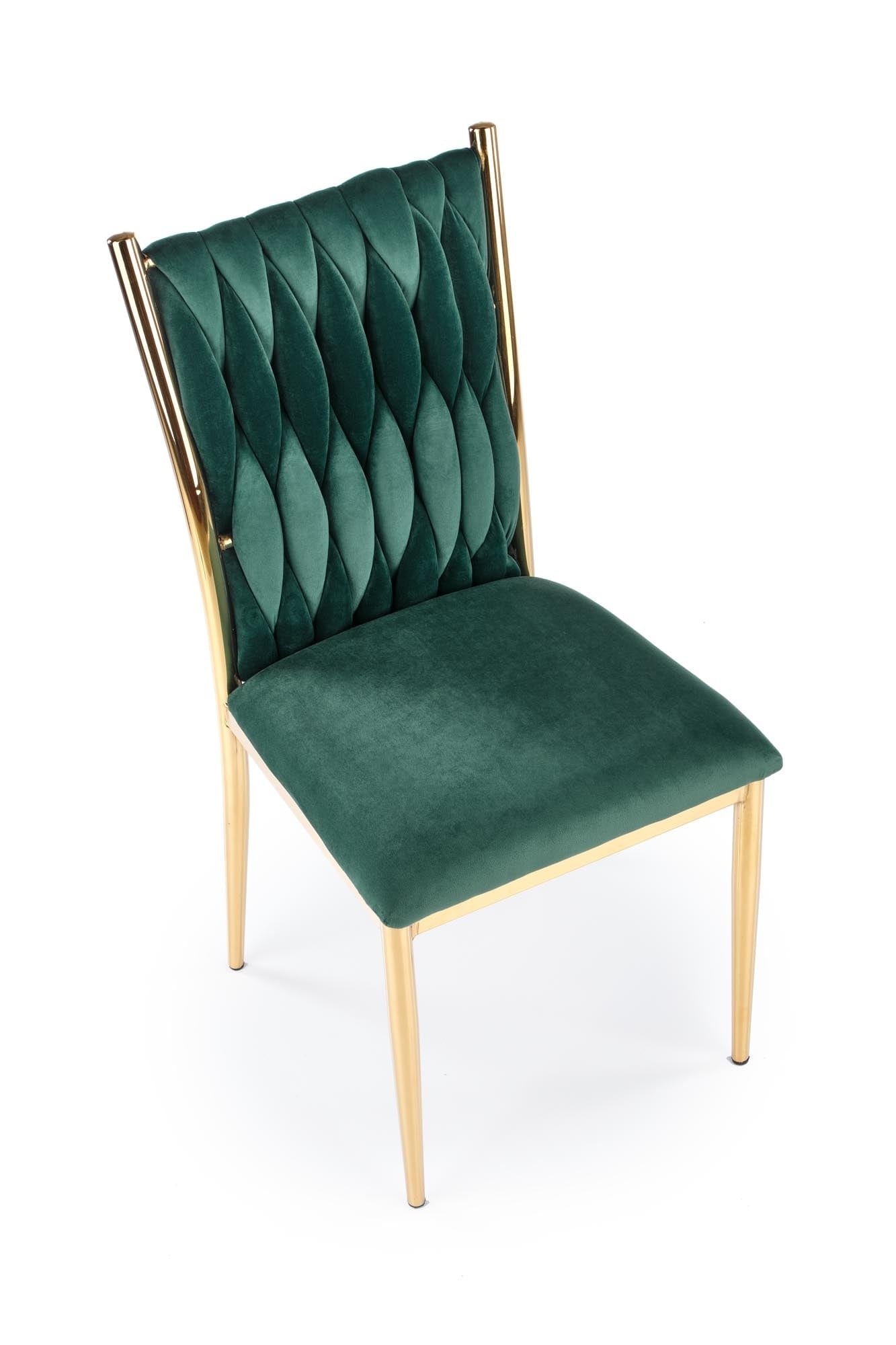 Scaun tapitat cu stofa si picioare metalice Kai-436 Velvet Verde Inchis / Auriu, l48xA55xH94 cm (7)