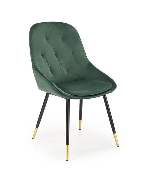 Halmar Scaun tapitat cu stofa si picioare metalice, Kai-437 Velvet Verde Inchis / Negru / Auriu, l49xA55xH88 cm