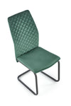 Scaun tapitat cu stofa si picioare metalice, Kai-444 Velvet Verde inchis / Negru, l44xA54xH97 cm (5)