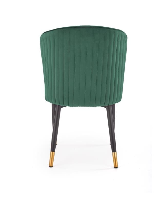 Scaun tapitat cu stofa si picioare metalice, Kai-446 Velvet Verde Inchis / Negru / Auriu, l51xA55xH86 cm (4)