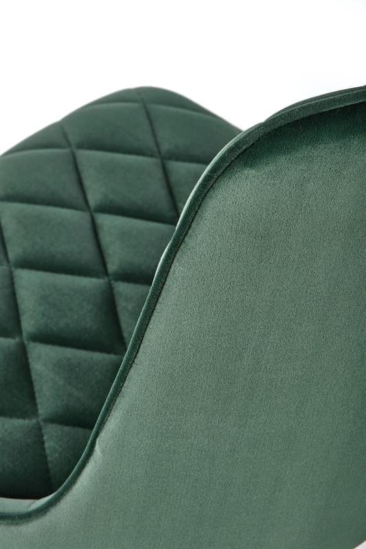 Scaun tapitat cu stofa si picioare metalice, Kai-450 Velvet Verde Inchis / Negru, l44xA58xH85 cm (7)