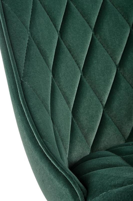 Scaun tapitat cu stofa si picioare metalice, Kai-450 Velvet Verde Inchis / Negru, l44xA58xH85 cm (8)