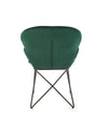 Halmar Scaun tapitat cu stofa si picioare metalice, Kai-458 Velvet Verde Inchis / Negru, l57xA62xH82 cm