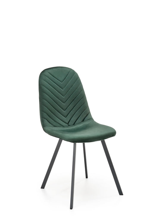 Halmar Scaun tapitat cu stofa si picioare metalice, Kai-462 Velvet Verde Inchis / Negru, l45xA57xH82 cm