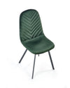 Scaun tapitat cu stofa si picioare metalice, Kai-462 Velvet Verde Inchis / Negru, l45xA57xH82 cm (2)