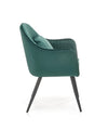 Scaun tapitat cu stofa si picioare metalice, Kai-464 Velvet Verde Inchis / Negru, l58xA59xH84 cm (2)