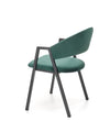 Scaun tapitat cu stofa si picioare metalice, Kai-473 Velvet Verde Inchis / Negru, l54xA58xH82 cm (6)