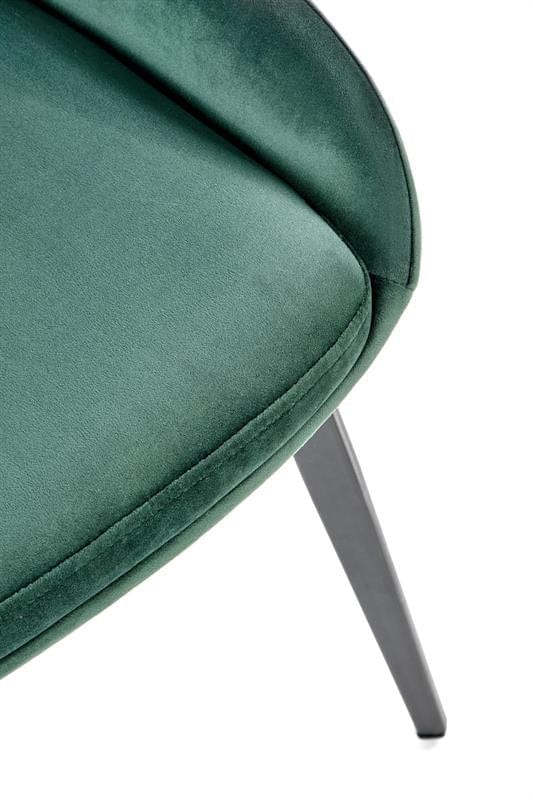 Scaun tapitat cu stofa si picioare metalice, Kai-479 Velvet Verde Inchis / Negru, l49xA60xH91 cm (12)