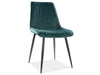 Signal Scaun tapitat cu stofa si picioare metalice, Kimberly Velvet Verde Inchis / Negru, l47xA60xH88 cm