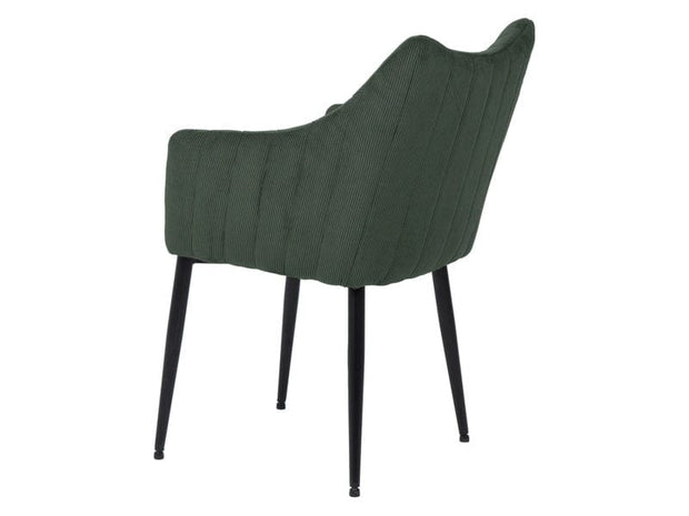 Scaun tapitat cu stofa si picioare metalice, Mantis Verde Inchis / Negru, l59xA46xH87 cm (1)