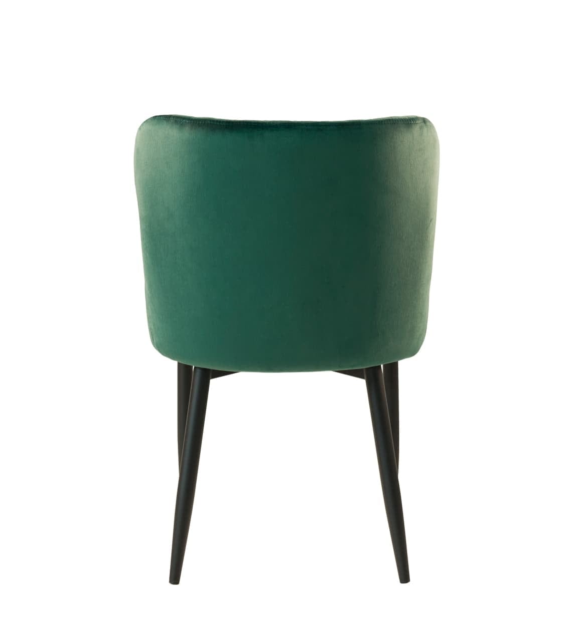 Scaun tapitat cu stofa si picioare metalice, Melissa Velvet Verde / Negru, l52xA62xH82 cm (3)