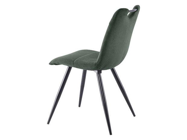 Scaun tapitat cu stofa si picioare metalice, Ortega Verde Inchis / Negru, l45xA40xH86 cm (1)