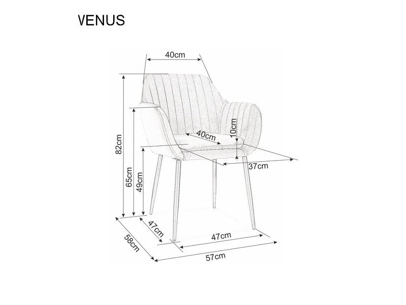 Scaun tapitat cu stofa si picioare metalice, Vanos Velvet Verde Inchis / Negru, l57xA58xH82 cm (4)