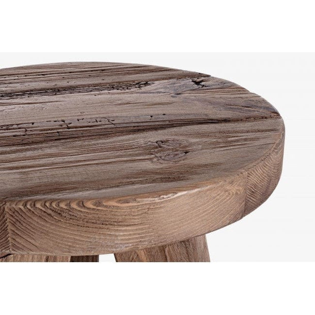 Scaun de bar din lemn de pin reciclat Ellison Natural, Ø40xH70 cm (2)
