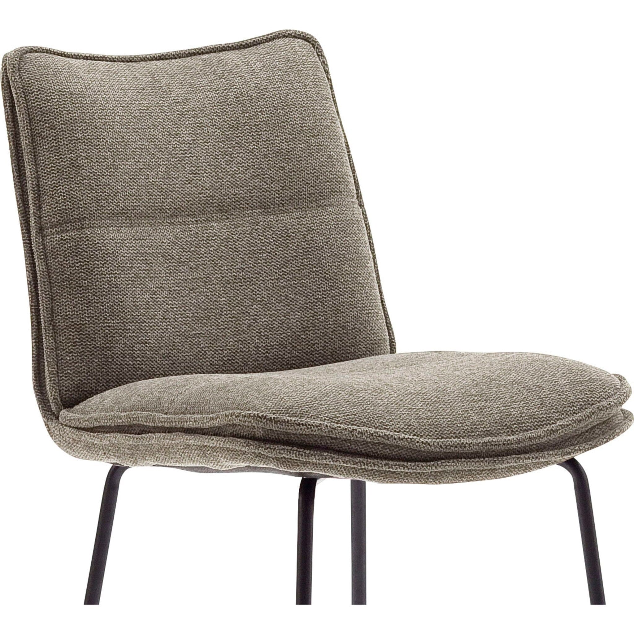 Set 2 scaune de bar rotative tapitate cu stofa si picioare metalice, Hampton Cappuccino / Negru, l45xA54xH110 cm (3)