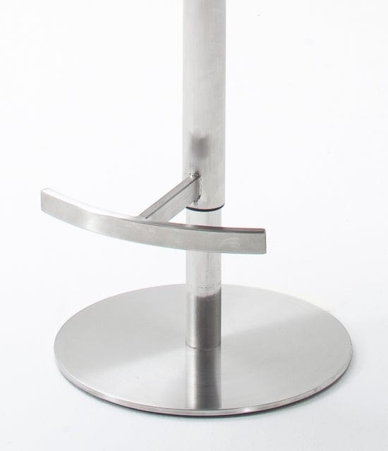 Scaun de bar rotativ tapitat cu stofa si picior metalic, Rabea Maro / Crom, l40xA58xH91-116 cm (6)