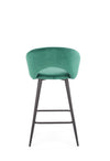 Scaun de bar tapitat cu stofa si picioare metalice, Hoku-96 Velvet Verde Inchis / Negru, l49xA49xH89 cm (4)