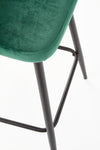 Scaun de bar tapitat cu stofa si picioare metalice, Hoku-96 Velvet Verde Inchis / Negru, l49xA49xH89 cm (8)