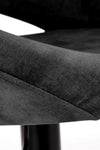 Scaun de bar tapitat cu stofa si picior metalic, Hoku-102 Velvet Negru, l53xA48xH78-100 cm (5)