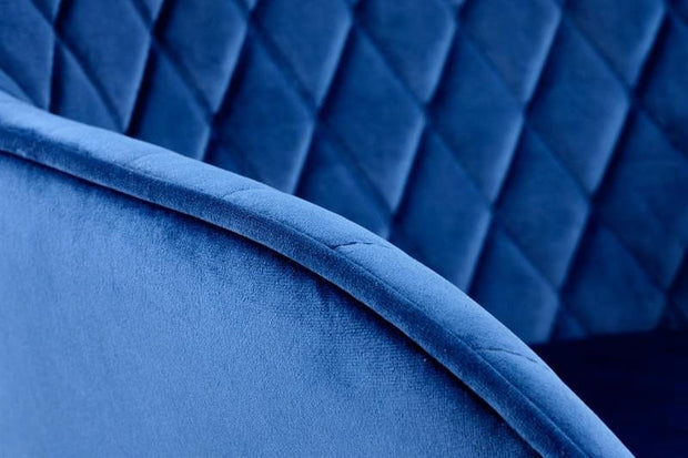 Scaun de bar tapitat cu stofa si picior metalic, Hoku-103 Velvet Albastru Inchis / Negru, l55xA55xH92-114 cm (7)